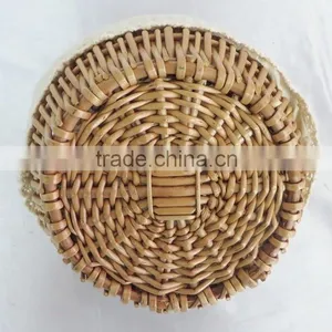 High Quality Woven Willow Round Bread Basket With Handles thumbnail-6
