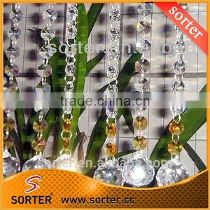Wholesale Clear K9 Crystal Round Faceted Beaded Curtain thumbnail-1