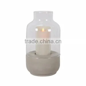 Handmade Votive Concrete Base Glass Candle Jar thumbnail-1
