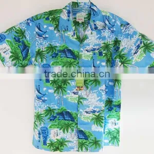 100% Cotton Print Casual Hawaiian Shirt thumbnail-1