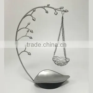 Metal Jewelry Tree Organizer Display With Hanging Basket thumbnail-2