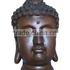 Bronze Meditating Buddha Head Statues thumbnail-1