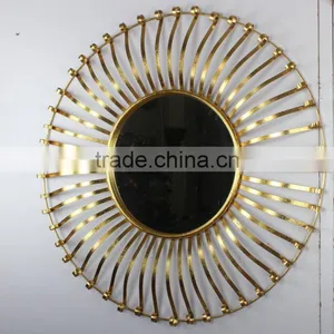 Round Shaped Decorative Metal Frame Mirrors For Wall Arts thumbnail-1