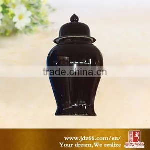 Black Glazed Home Decoration Ceramic Jars Black With Lid thumbnail-1