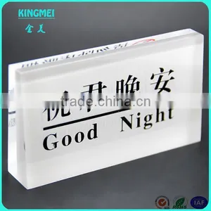 Hotel Tabletop no Smoking Signs With Crystal Indicative,sign Holder Custom thumbnail-2