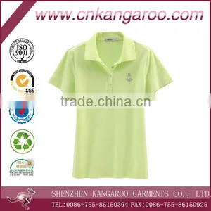 Plain Color Blank 6 Button Placket Female Cotton Elastic Pique Polo Shirts thumbnail-1