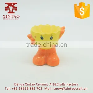 Home Decoration 7.5*6.5*7.5 cm Small Yellow Chicken Shape Ceramic Candle Holders thumbnail-1