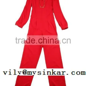 Woven Beaded Long Sleeve One Button Pleated Good Quality Women Jumpsuit thumbnail-6