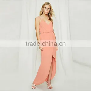 2017 Summer Surplice Neckline Sexy Chiffon Maxi Dress For Ladies HSd9011 thumbnail-1