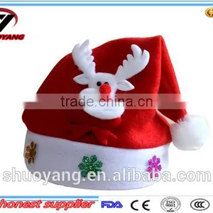 Custom Festival Decoration Silk Printing Christmas Santa Claus Hat For Kids thumbnail-2
