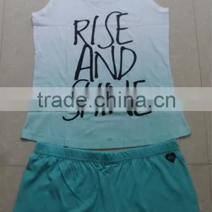 Deep Dyed Ladies Shorts Pajama Set , Ladies Cotton Shorts Pant Tank Top Set thumbnail-1