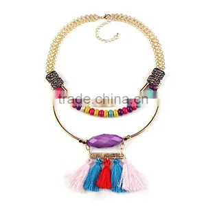 Vintage Ethnic Design Adult Costume Necklace Jewelry ,multicolor Tassel thumbnail-5