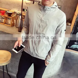Hot Selling Simple Style Solid High Quality Nylon Men Jacket Sports Thin Jogging Coat Custom Logo Zipper Up thumbnail-6