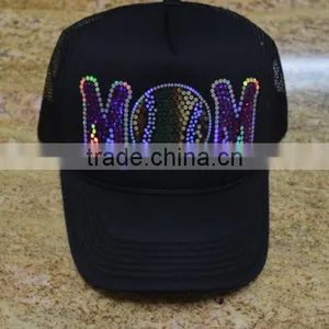 Wholesale Cheaper Custom Letter and Words Rhinestone Heat Transfer ,bling Crystal ,nailhead, Rhinestuds for Cap thumbnail-1