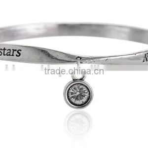 Reach for the Stars Small Crystal Charm Bangle Popular Women Twist Bangle Fashion Design Metal Bangle thumbnail-1