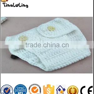 NPT22 Tinalulingwhite and Brown Colors Dog Design Handmade Knitting Suit Newborn Baby Photography Props thumbnail-4
