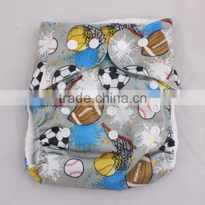 Sweet New Reusable Washable Baby Cloth Diaper Nappy Printing Football thumbnail-1
