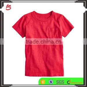 Wholesale Comfortable Custom Design Baby Clothes 2017 Boys' Slub Pocket T-shirt New Style Plain Children Clothing thumbnail-1