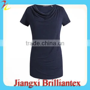 Ladies New Design t Shirt Waterfall Neckline Cotton t Shirt 120 Grams t Shirt Blank thumbnail-1