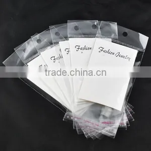 White Ear Hooks Earring Display Cards(with "Fashion Jewelry" Print) W/Self Adhesive Bags thumbnail-1