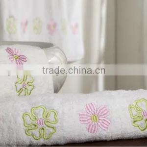Embroidered Cotton Bath Towels Sets thumbnail-1