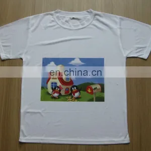 Plain Sublimation Polyester T-shirt 100% White Polyester T-shirt thumbnail-1