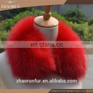 100% Real Winter Multicolor Fox Fur Collar thumbnail-6