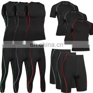 Men's Compression Clothing Gym Wear Base Layer Tights Long Pants Tank Tops T-Shirts thumbnail-1