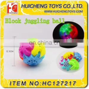 7PCS Block Juggling Assembled 12.5CM Flashing Light Glow Music Jumping Ball Promotion Toys EN71 thumbnail-1