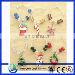 GLASS WINE CHARMS FOR X'MAS DAY NEW DESIGN DECORATION thumbnail-1