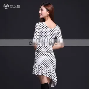 T-5111 Professional Performance Sexy Black and White Dot Belly Dance Skirt thumbnail-3