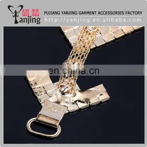 Rhinestone Shoes Clip,rhinestone Metal Shoes Golden Chain Buckle thumbnail-5