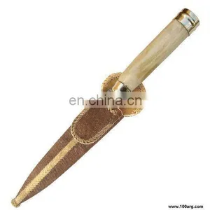 KNIFE WITH STAINLESS STEEL BLADE SCHMIEDEN 14CM. HANDLE BONE AND NICKEL SILVER, WITH RAWHIDE SHEATH thumbnail-1