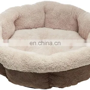 High Quality Round Pet Bed Soft Plush Fabric Dog Bed Washable Warming Bed for Pets thumbnail-5
