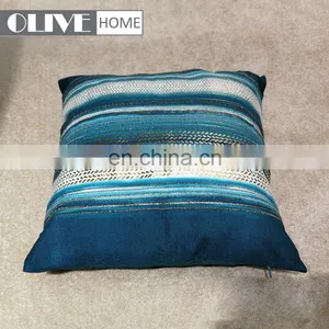 Fashionable Design Gold Stamping Ombre Striped Printing Cushion Pillow for Living Room thumbnail-4