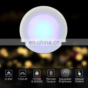 LED RGB Color Changing Indoor Lighting Battery Operated Closet Lights Remote Control Puck Night Lights thumbnail-4