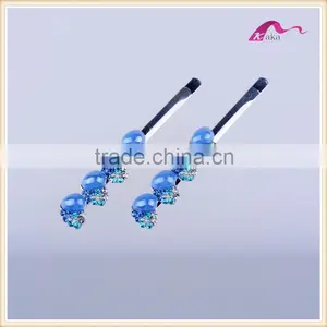 Yiwu Factory Price Multi Colors Hair Grips Top Quality Metal Crystal Rhinestone Decoration Ceramic Beads Hair Clips thumbnail-4