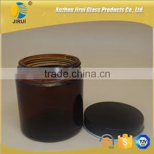 Amber Glass Cosmetic Cream Jar With Lid thumbnail-2