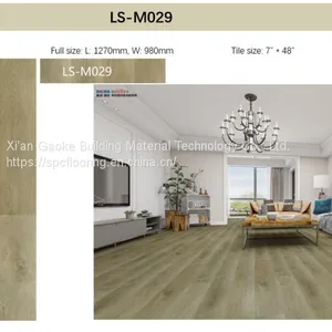 GKBM LS-M029 Fire Retardant Noise Prevention Brown Wood Grain Click Vinyl SPC Flooring thumbnail-2