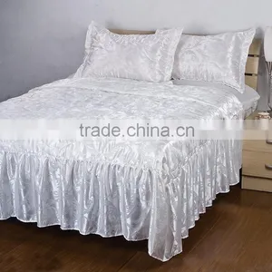 4PCS Factory Wholesale Cheap Price Faux Silk Fabric Bed Sheet/Bedding On Sale Quality Choice thumbnail-1