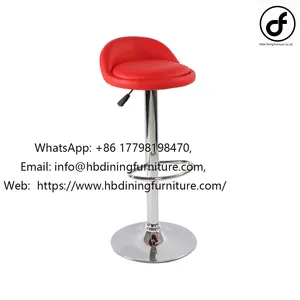 Hollow Back Swivel Leather Bar Chair thumbnail-1