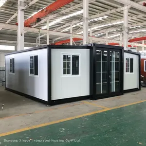 Portable Prefabricated Full Bathroom Tiny Expandable Container House 20 ft 20ft Blue 30ft 3 Bedroom With Porch India Australia thumbnail-1