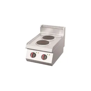 Stainless Steel Countertop 2 Round Hot Plates Cooker for Restaurant Kitchen 380V thumbnail-1
