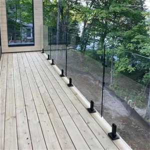 Duplex 2205 Matte Black Frameless Glass Railing Base Core Drilled Saltwater Resistant With Gaskets Bolts thumbnail-3