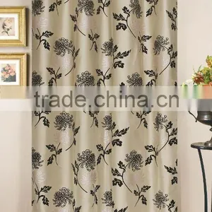 FAUX SILK FLOCKING CURTAIN thumbnail-1
