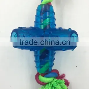 Cross Shaped Rope Dog Toy ,Pet Product Cotton Rope Rubber Toy for Dog thumbnail-3