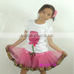 Skull Black Girl Pettiskirt Sets Pirate Halloween Toddle Tutu Sets Floral Party Kids Costume thumbnail-6