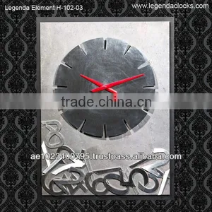 Unique Clock, Handmade Modern Wall Clock With Stone Veneer and Steel Numbers thumbnail-1