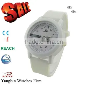 Hot!!! OEM/ODM Promotion Gift White Silicone Watch With Changable Straps thumbnail-1
