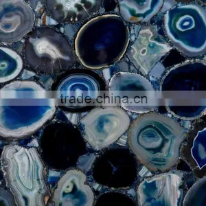 Blue Rough Brazilian Agate Composite Stone Slab thumbnail-3